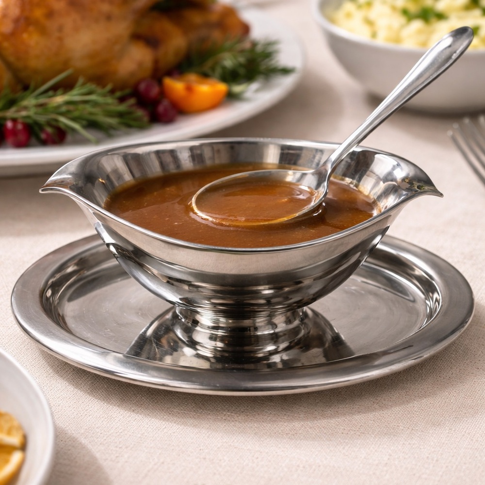 Tramontina 18/10 Stainless Steel Gravy Boat With Attached Underplate Inox 18/10‎